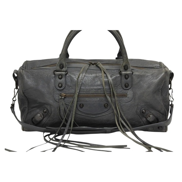 Balenciaga Handbags - Balenciaga Leather THE gunmetal Gray Black Hardware Bag TWIGGY